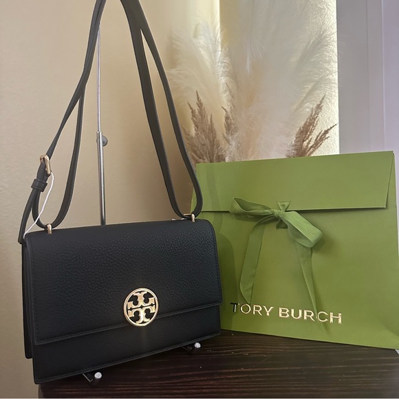 Tory Burch Black Shoulder Bag with Gold Accents LIMITED-EDITION SHOULDER BAG